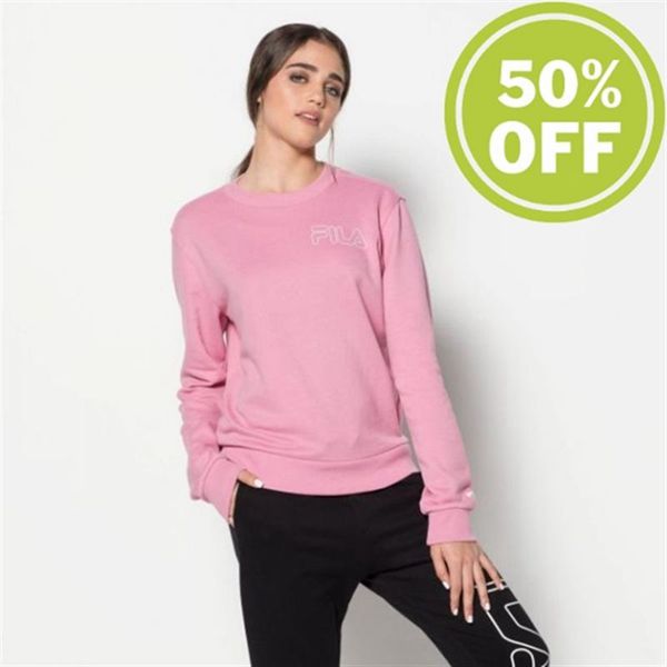 Fila Core Crew Women's Sweatshirts - Pink,NZ 697-92105